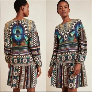 Anthropologie Farm Rio Carlotta Tribal Aztec Tunic Dress size small